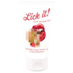   Lick it! - Βρώσιμο Λιπαντικό 2σε1 - Σαμπάνια-Φράουλα (50ml)