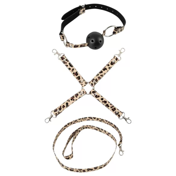 Master & Slave - σετ δεσίματος - δερμάτινο - καφέ μαύρο