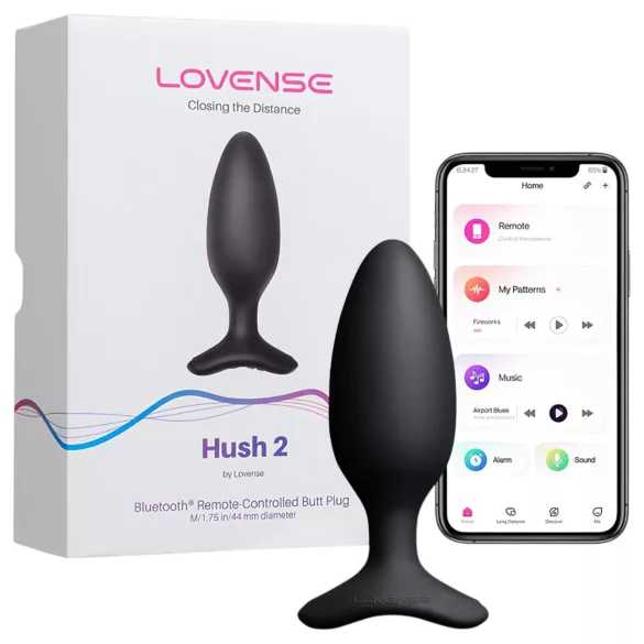 Lovense Hush 2 S - Δονητής πρωκτού με έλεγχο μέσω εφαρμογής (38 mm, μαύρο)