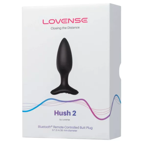 Lovense Hush 2 S - Δονητής πρωκτού με έλεγχο μέσω εφαρμογής (38 mm, μαύρο)