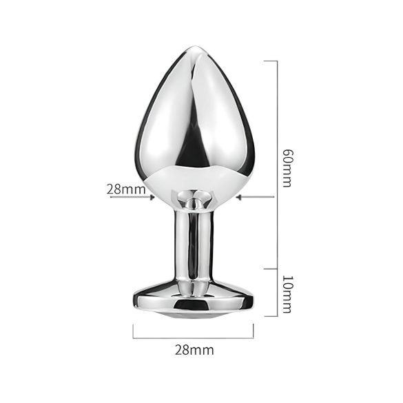 Sunfo - μεταλλικό ανάλογο βύσμα με μοβ λίθο (ασημί)