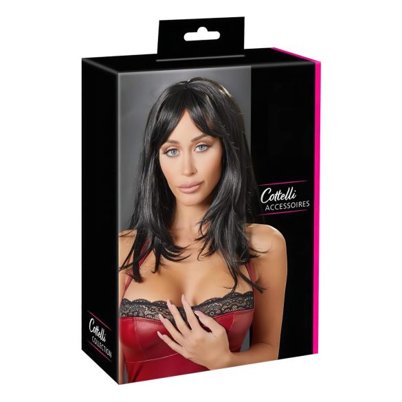 Cottelli - μακριά μαύρη περούκα