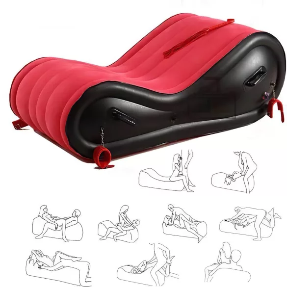 Desirel Magic Pillow - Φουσκωτό έπιπλο BDSM - με χειροπέδες (κόκκινο)