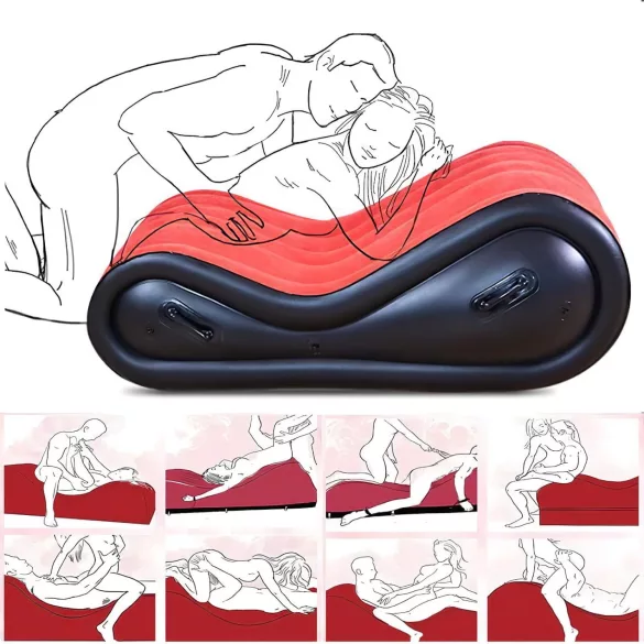 Desirel Magic Pillow - Φουσκωτό έπιπλο BDSM - με χειροπέδες (κόκκινο)