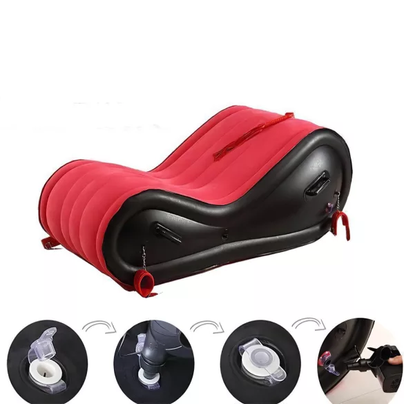 Desirel Magic Pillow - Φουσκωτό έπιπλο BDSM - με χειροπέδες (κόκκινο)