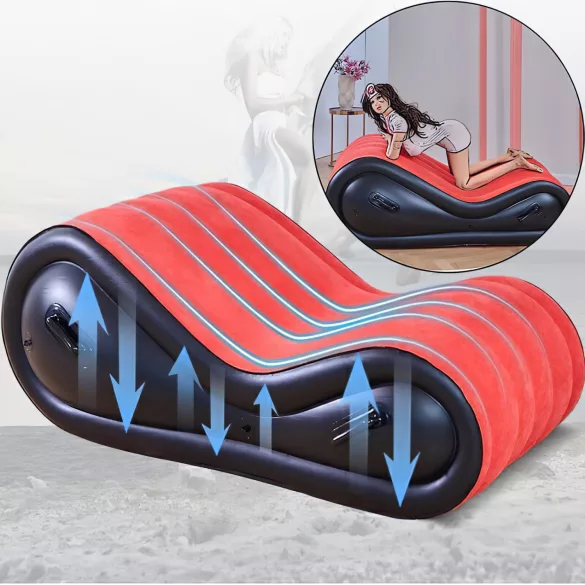 Desirel Magic Pillow - Φουσκωτό έπιπλο BDSM - με χειροπέδες (κόκκινο)