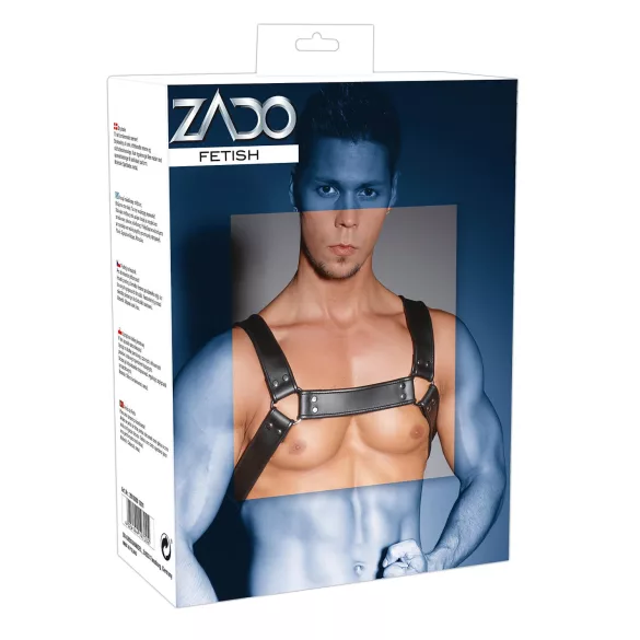 ZADO - δερμάτινο harness στήθους - μαύρο