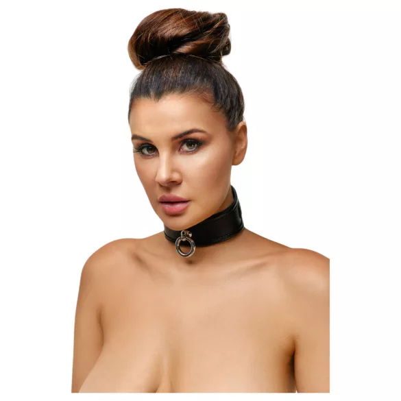 ZADO - δερμάτινο κολάρο λαιμού - μαύρο