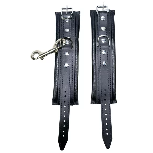 ZADO - δερμάτινες χειροπέδες με καραμπίνερ - μαύρο