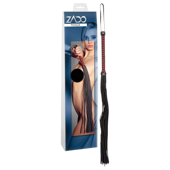 ZADO - μαστίγιο δέρματος μακρύ - μαύρο