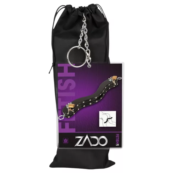 ZADO - δερμάτινος κλωβός όρχεων (μαύρος)