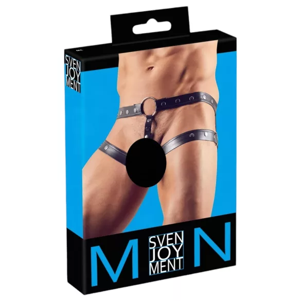 Svenjoyment - ανδρικό harness με δαχτυλίδι πέους - μαύρο M/L