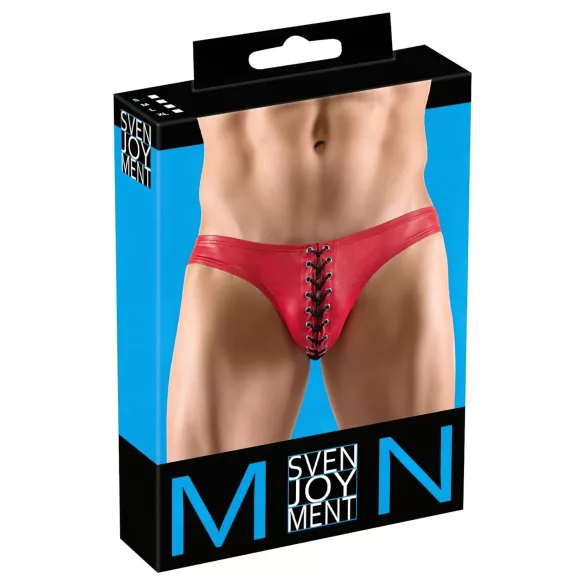 Svenjoyment - ανδρικό εσώρουχο με κορδόνια - μαύρο/κόκκινο - M