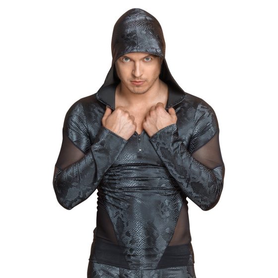 NEK - men's hoodie with snakeskin print (black) - M