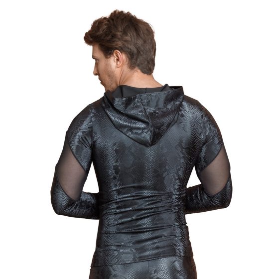 NEK - men's hoodie with snakeskin print (black) - M