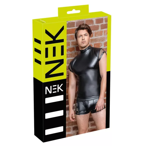 NEK - ανδρικό πάνω μέρος με πριτσίνια και δίχτυ (μαύρο)