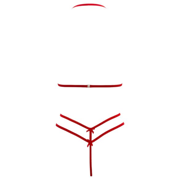 Cottelli - ανοικτό δαντελένιο σετ σουτιέν (κόκκινο)