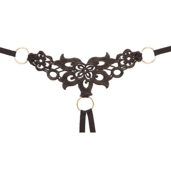 Cottelli - glitter embroidered bra set (black) - M