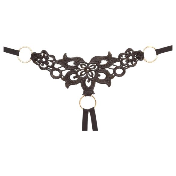 Cottelli - σετ σουτιέν με κέντημα και λάμψη - μαύρο - L