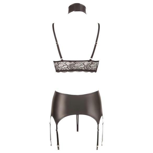 Cottelli Bondage - εντυπωσιακό σετ εσωρούχων με δαντέλα (4 κομμάτια)