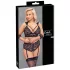 Cottelli Bondage Plus Size - δαντελένιο σετ σουτιέν (μαύρο) - 3XL