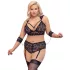 Cottelli Bondage Plus Size - δαντελένιο σετ σουτιέν (μαύρο) - 3XL