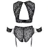 Cottelli Bondage Plus Size - δαντελένιο σετ σουτιέν (μαύρο) - 3XL