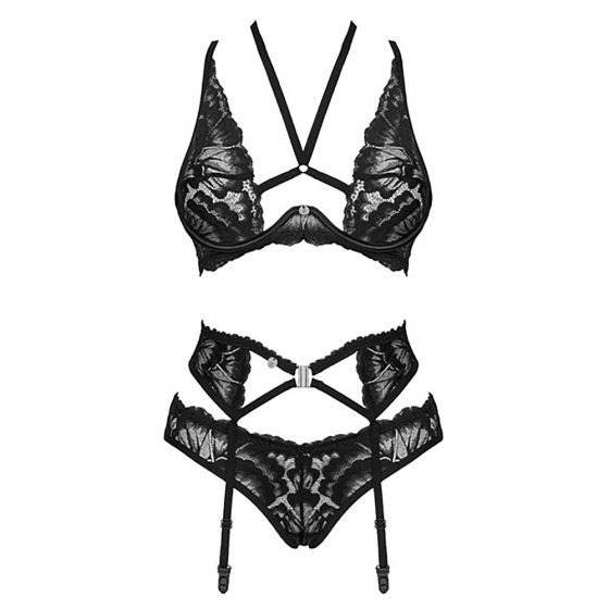Obsessive Alessya - Lace Lingerie Set (black) - M/L