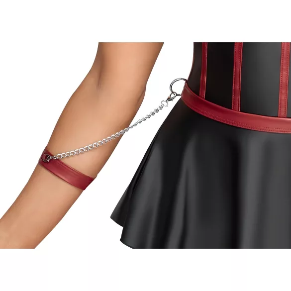 Cottelli Bondage - γυαλιστερό σετ και χειροπέδες χεριών (μαύρο)