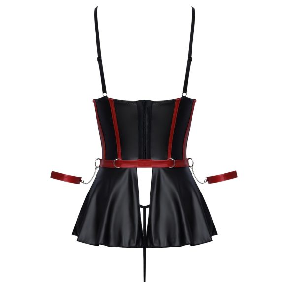 Cottelli Bondage - γυαλιστερό σετ και χειροπέδες (μαύρο) - 85B/L