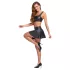 Cottelli - ματ κορσέ-τοπ με κορδόνια και μίνι φούστα σετ (μαύρο)