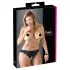 Cottelli Plus Size - δαντελένιο ανοικτό εσώρουχο (μαύρο)