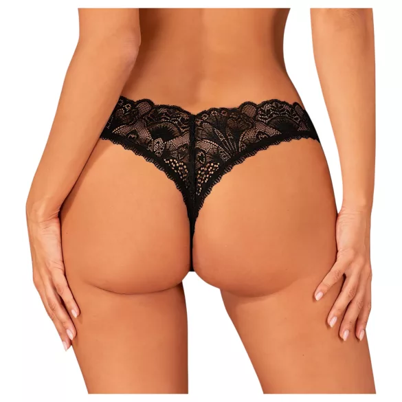 Obsessive Donna Dream - γυναικείο string με δαντέλα ανοιχτό - μαύρο - M/L