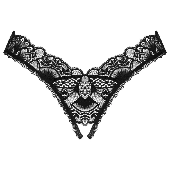 Obsessive Donna Dream - γυναικείο string με δαντέλα ανοιχτό - μαύρο - M/L