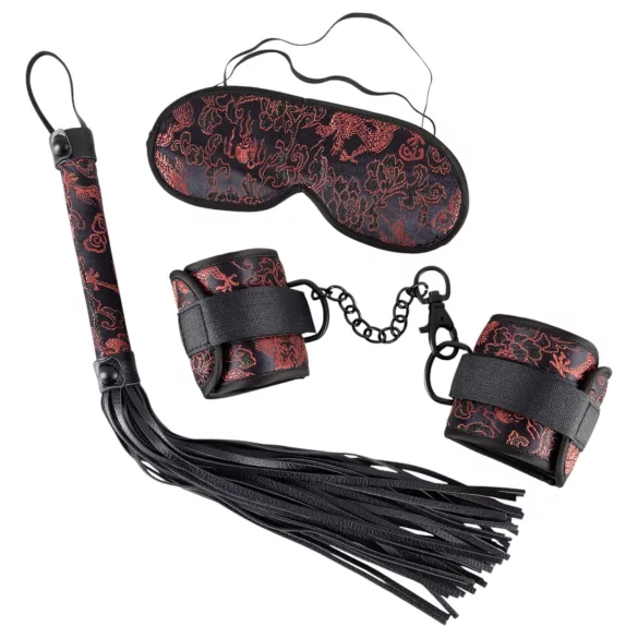 Bad Kitty - σετ ερωτικών αξεσουάρ ασιατικού στυλ - κόκκινο μαύρο