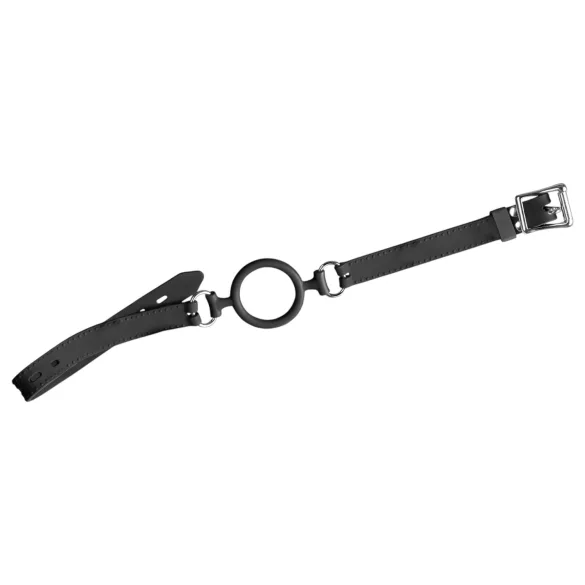 Bad Kitty - αντρικό φίμωτρο στόματος με δακτύλιο σιλικόνης - μαύρο