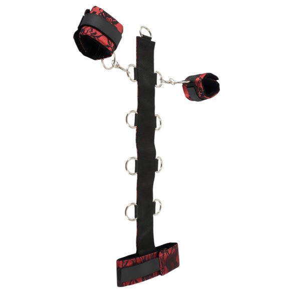 Bad Kitty - δεσμά καρπών-λαιμού - σετ bondage - κόκκινο-μαύρο