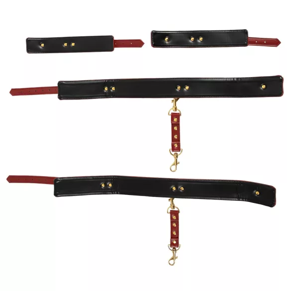 Bad Kitty - χειροπέδες μηρού - σετ δέσιμο - κόκκινο