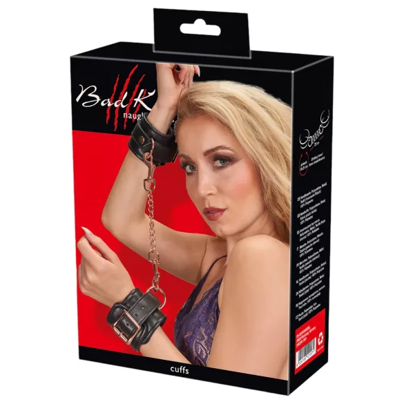 Bad Kitty - χειροπέδες με αλυσίδα - μεταλλικό - μαύρο/ροζ-χρυσό