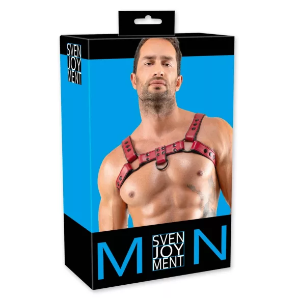 Svenjoyment - λουρί στήθους από συνθετικό δέρμα (κόκκινο)