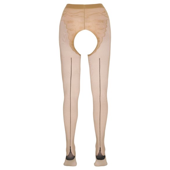 Cottelli - καλσόν με ρίγες - διχτυωτό - μπεζ