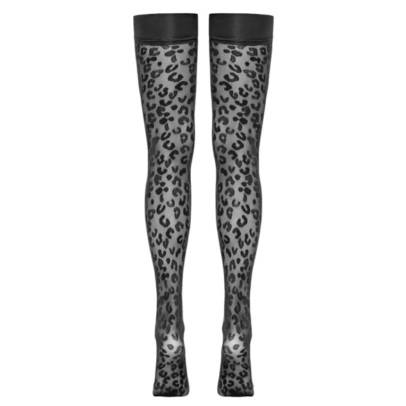Cottelli Legwear - καλτσοδέτες λεοπάρ - μαύρο