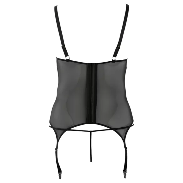 Cottelli - γυναικεία μπλούζα plus size με λουλούδια - μαύρο - XXL