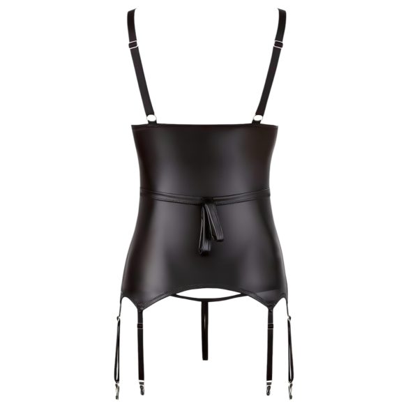 Cottelli Bondage - λαμπερό σουτιέν με μανσέτα (μαύρο) - L