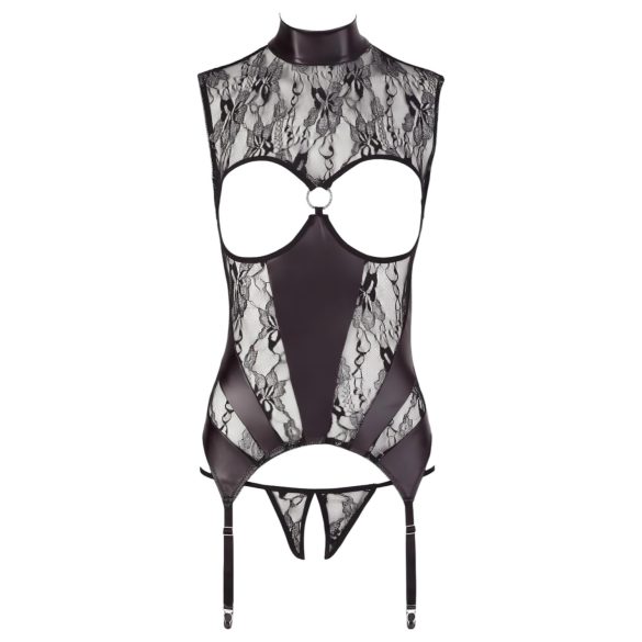 Abierta Fina - ανοιχτό σετ εσωρούχων με δαντέλα - μαύρο