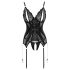 Cottelli - δαντελένιο ανοιχτό τοπ και στρινγκ (μαύρο) - XL