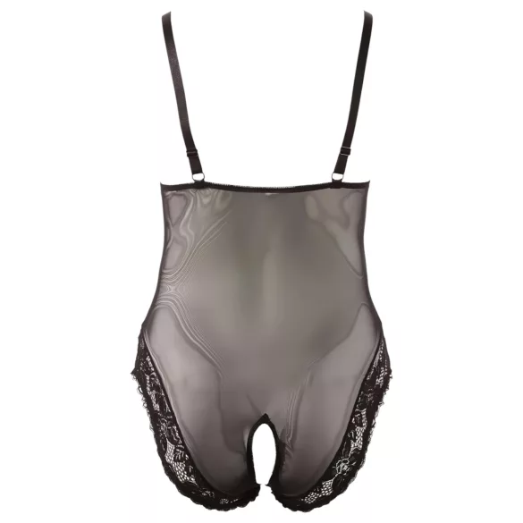 Cottelli Plus Size - κορμάκι δαντέλα για γυναίκα - μαύρο - XXXL