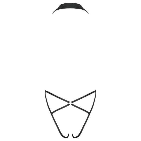 Cottelli Party - γυναικείο κορμάκι με γιακά - μαύρο