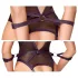 Cottelli Bondage - ανοιχτό κορμάκι και δεσμά χεριών (μαύρο) - XL