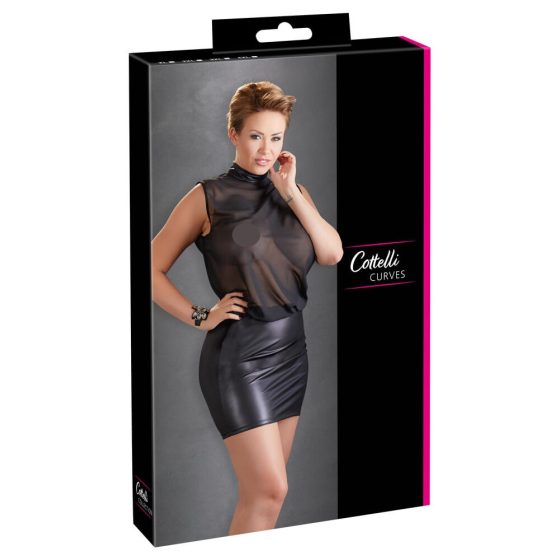 Cottelli Plus Size - Shiny chiffon dress (black) - 2XL